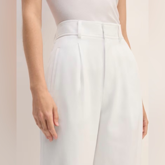 Everlane The Draper White Pleated Pant In Buttersmooth Size 10S - Picture 2 of 16